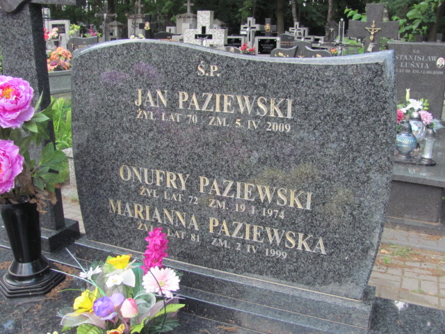 Onufry Paziewski 1901 Łaskarzew - Grobonet - Wyszukiwarka osób pochowanych
